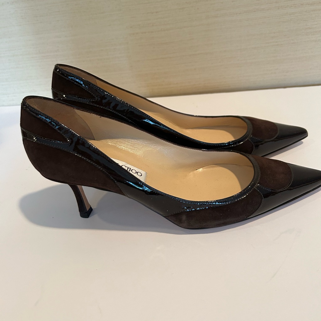 Jimmy Choo Chocolate Patent Leather Heels